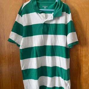 Old Navy Green and White Polo Shirt